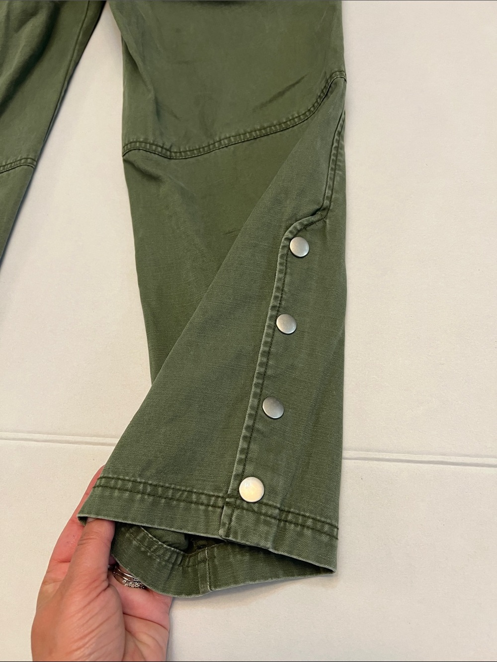 MARISSA WEBB UTILITY CARGO PANTS GREEN HIGH WAISTED 100% COTTON SIZE 4 WOMENS - Picture 5 of 16